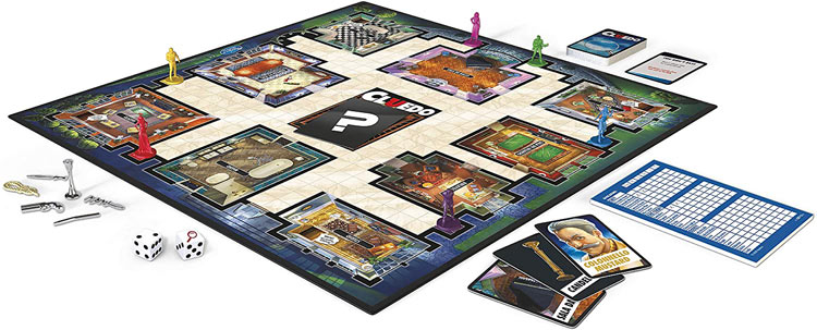 Contenuto della scatola del gioco Cluedo