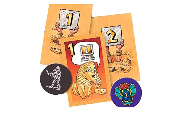 carte livelli e gettoni del gioco Faraon