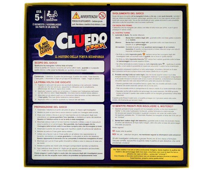istruzioni del gioco Cluedo Junior