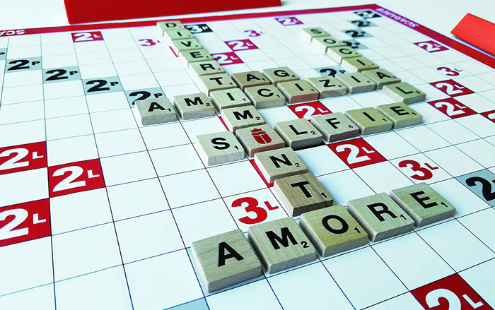 tessere e parole del gioco Scarabeo