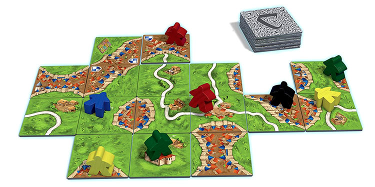tessere e pedine del gioco Carcassonne